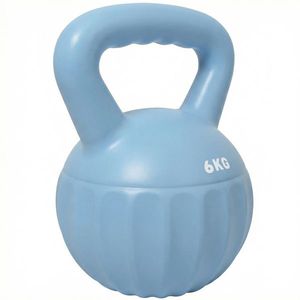 SPORTNOW Kettlebell 6 kg, umplut cu nisip, pentru începători - antrenament de forță acasă, 17 x 17 x 23 cm, albastru | Aosom Romania imagine