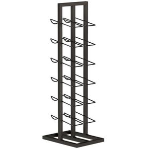 HOMCOM Suport din Metal, 12 Sticle, de Podea, Negru | Aosom Romania imagine