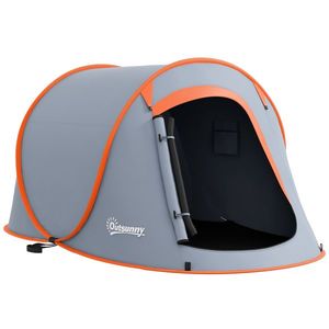 Outsunny Cort de Camping Pop-Up Impermeabil cu Geantă de Transport Gri | Aosom Romania imagine