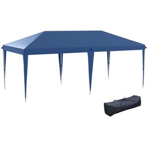 Outsunny Tonelă de grădină tonelă pliabilă pop-up sac inclus oțel epoxid Oxford înaltă densitate 6 x 3 m bleu | Aosom Romania imagine