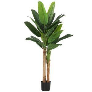 HOMCOM Set de 2 bananiere artificiale de interior, 150 cm, în ghiveci – decor pentru casă, birou, living, dormitor | Aosom Romania imagine
