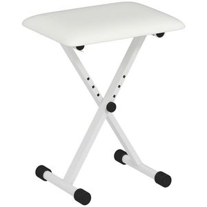 HOMCOM Taburet pian pliabil, banc reglabil pe înălțime, șezut tapițat PU, 39 x 29 x 37-47 cm, alb | Aosom Romania imagine