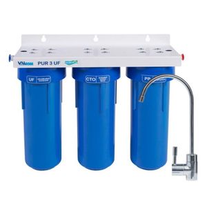 Filtru apa potabila, cu ultrafiltrare, PUR3 UF Aquapur 10"", 3 cartuse filtrante, cu baterie imagine