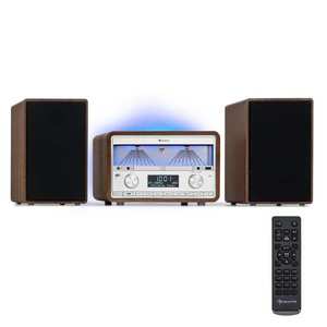 Auna Elton, sistem stereo, CD, BT, MP3, DAB+, radio FM, contorizator VU, iluminare din spate imagine