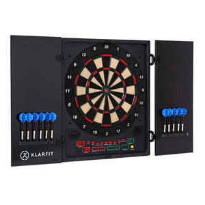 KLARFIT Dartmaster 180 de săgeți ușa din față, inclusiv 12 săgeți și 24 de vârfuri de săgeți cu montare pe perete de putere imagine