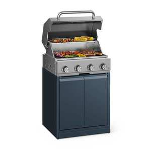 Klarstein Grătar cu gaz WaldChef | 4 arzătoare | 30 mbar | 12800 W | Grătar din fontă | Oțel inoxidabil imagine