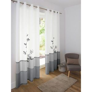Perdea din voal cu imprimeu Orchid, terminată cu ochiuri imagine