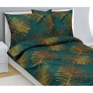 Lenjerie de pat din bumbac Bellatex Ferigi verde, 140 x 200 cm, 70 x 90 cm imagine