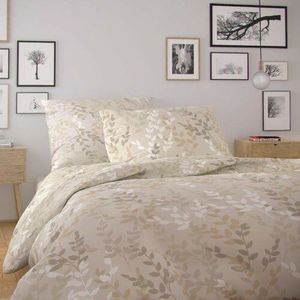 Lenjerie de pat din bumbac Kvalitex Nordic Astrid, crem, 140 x 200 cm, 70 x 90 cm imagine