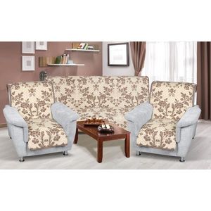 Set cuverturi Karmela plus 3+1+1 Floare bej, 1 buc. 150 x 200 cm, 2 buc. 65 x 150 cm imagine