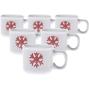 Set de 6 căni din ceramică Fulgi, 90 ml imagine
