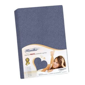 Cearșaf froté Bellatex, pentru saltele înalte, gri-albăstrui, 180 x 200 + 40 cm, albastru imagine