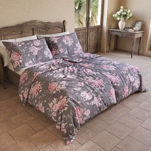 Lenjerie de pat Kvalitex din bumbac ProvenceBeatrice gri, 140 x 220 cm, 70 x 90 cm, 140 x 220 cm, 70 x 90 cm imagine