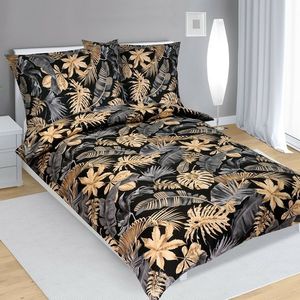 Lenjerie de pat Monstera, din bumbac, 140 x 200 cm, 70 x 90 cm, 140 x 200 cm, 70 x 90 cm imagine