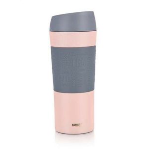 Banquet Cană de călătorie cu pereți dubli MATTY 400 ml, roz, roz imagine