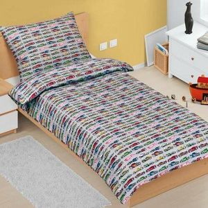 Bellatex Lenjerie de pat din bumbac pentru copiiJunior Formula gri, 140 x 200 cm, 70 x 90 cm imagine