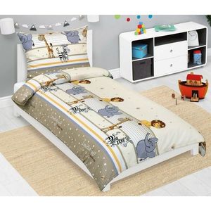 Bellatex Lenjerie de pat pentru copii din crepSafari bej, 140 x 200, 70 x 90 cm imagine