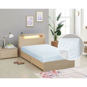 Cearșaf de pat Bellatex din pânză, cu elastic, albastru deschis, 90 x 200 cm, albastru deschis imagine