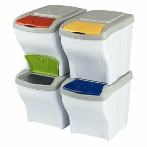 Coș de sortare deșeuri Poker set 20 l, 4 buc., alb imagine