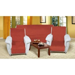 Bellatex Huse pentru canapea Korall micro terracotta, 150 x 200 cm, 2 bucăți 65 x 150 cm, teracotă imagine