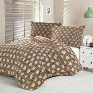 Kvalitex Lenjerie de pat din satin LuxuryCollection Carero bej, 140 x 200 cm, 70 x 90 cm, 140 x 200 cm, 70 x 90 cm imagine
