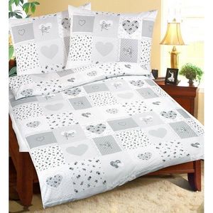 Lenjerie bumbac Bellatex Inimă, patchwork, 140 x 220 cm, 70 x 90 cm, 140 x 220 cm, 70 x 90 cm imagine