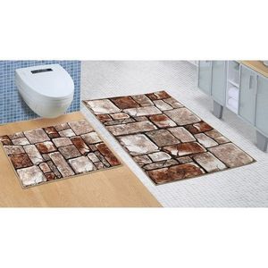 Set covorașe de baie Pavaj cu pietre, 60 x 100 cm, 60 x 50 cm imagine