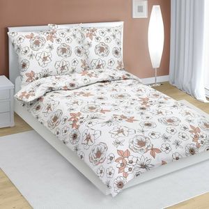 Lenjerie de pat din bumbac Bellatex Flower somon, 140 x 200 cm, 70 x 90 cm imagine