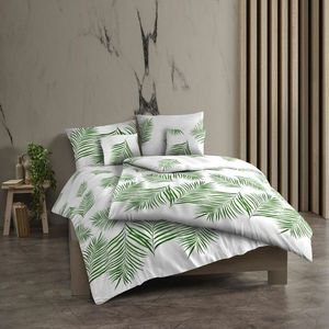 Lenjerie de pat din bumbac Kvalitex Tropical alb, 240 x 220 cm, 2 buc. 70 x 90 cm imagine