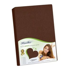 Bellatex Jersey cearșaf maro închis, maro închis, 220 x 200 cm imagine