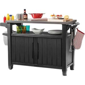 Masă multifuncțională de grătar Keter pentrugrădină UNITY XL 207 l grafit, 134 x 52 x 90 cm imagine