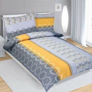 Lenjerie de pat din crep Cercuri, 140 x 200 cm, 70 x 90 cm, 140 x 200 cm, 70 x 90 cm imagine