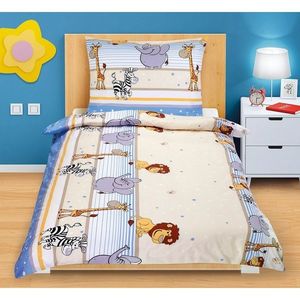 Lenjerie de pat din bumbac Junior Safari, albastru, 140 x 200 cm, 70 x 90 cm imagine