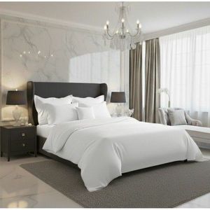 Lenjerie de pat din satin Luxury Collection, alb, alb, 240 x 200 cm, 2 buc. 70 x 90 cm imagine