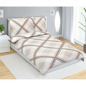 Bellatex Lenjerie de pat din satin Kostka bej, 140x 220 cm, 70 x 90 cm, 140 x 220 cm, 70 x 90 cm imagine