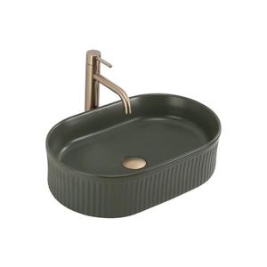 REA-U3611 - Lavoar pe blat VANDA, 31 x 49 cm, ceramică, verde închis imagine