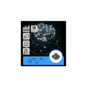 - Ghirlandă luminoasă LED pentru exterior, 500 LED, 8 funcții, alimentare 4x AA, 25, 3 m, alb rece imagine