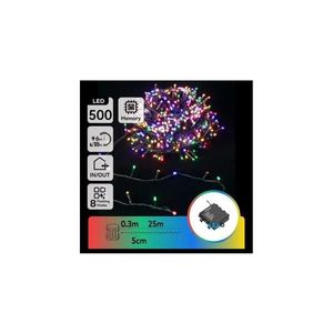 - Instalație LED de exterior pentru Crăciun, 500 LED, 8 moduri, 4x AA, 25, 3 m, multicoloră imagine