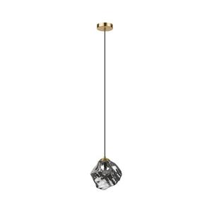 Candelabru pe cablu CRISTAL 1xE14/15W/230V alamă/negru fumuriu imagine