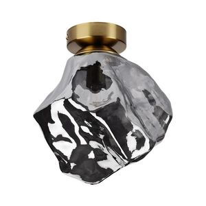 Plafonieră CRISTAL 1xE14/15W/230V alamă/negru fumuriu imagine