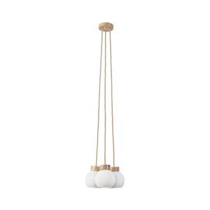 Lustră pe cablu LOOMIS, 3xE27/15W/230V, 130 cm, bej/stejar imagine