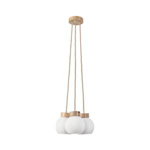 Lustră pe cablu LOOMIS 3x E27/15W/230V, 83 cm, bej/stejar imagine