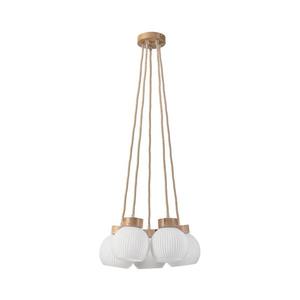 Candelabru pe cablu LOOMIS 5xE27/15W/230V 83 cm bej/stejar imagine