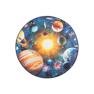 Covor antiderapant pentru copii PRINT 3D, 80 cm, cu planete, multicolor imagine