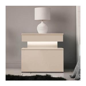 Noptieră GLOSSA cu iluminare LED, 51 x 55 cm, bej imagine