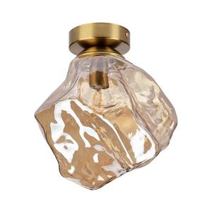 Plafonieră CRISTAL 1xE14/15W/230V alamă/bej fumuriu imagine