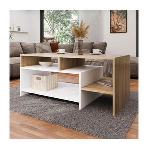 Masă de cafea ALVA 53x120 cm alb/stejar Grande imagine
