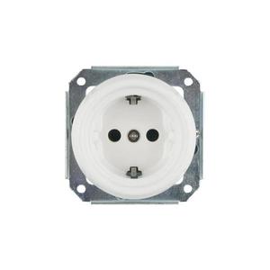 Bohemia Design - Priză retro SCHUKO din porțelan, fără ramă, 250V/16A, albă imagine