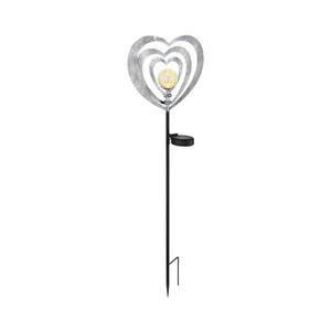 Globo 36580 - Lampă solară LED, 0, 06 W/3 V, IP44, inimă argintie imagine