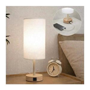 Brilagi - Lampă de masă TABLON cu port USB 1xE27/25W/230V stejar/bej/alb imagine
